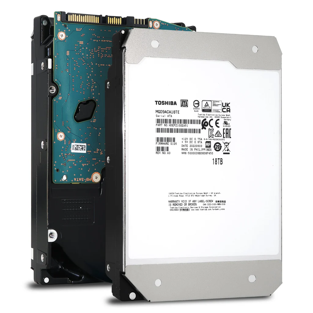 TOSHIBA ENTERPRISE, MG09ACA18TE, 3.5", 18TB, 512Mb 7200 Rpm, 7/24 Güvenlik, Data Center, Nas, Server, HDD