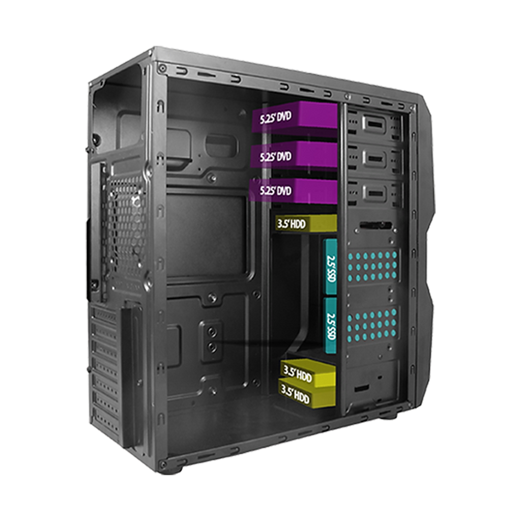 VENTO TA-K61 Mid Tower, 550W 80+ Siyah, ATX Kurumsal KASA