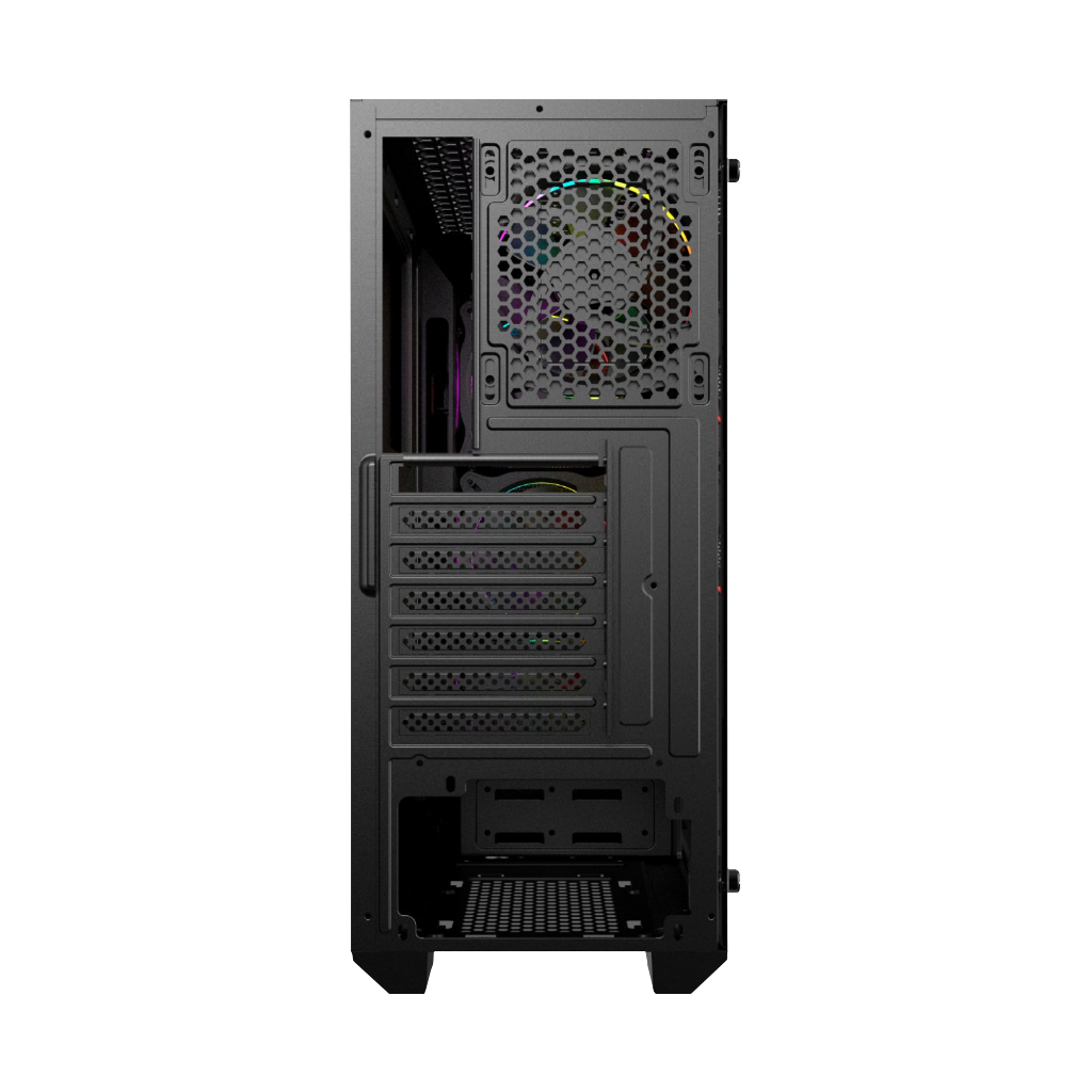 VENTO VG10F Mid Tower, 500W Siyah, Temperli Cam, RGB, ATX GAMING KASA