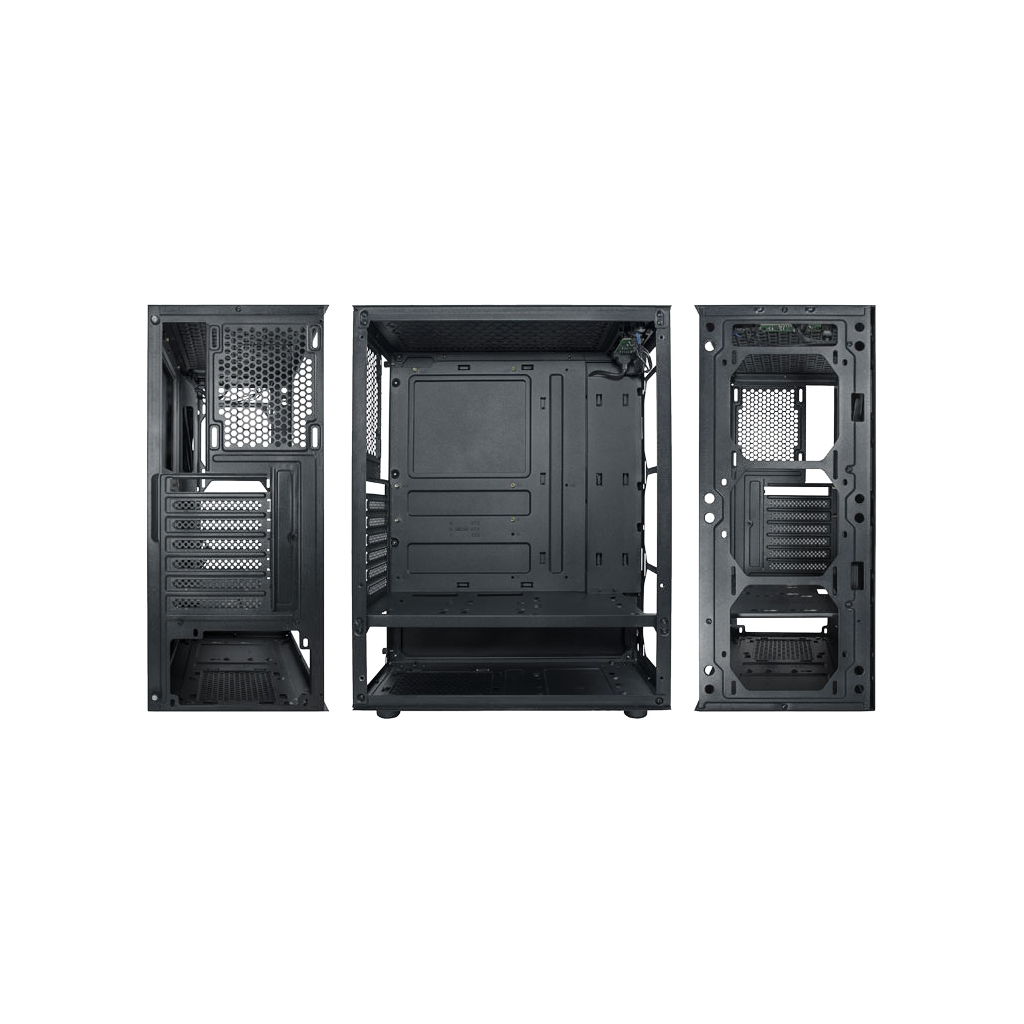 VENTO VG10F Mid Tower, 500W Siyah, Temperli Cam, RGB, ATX GAMING KASA