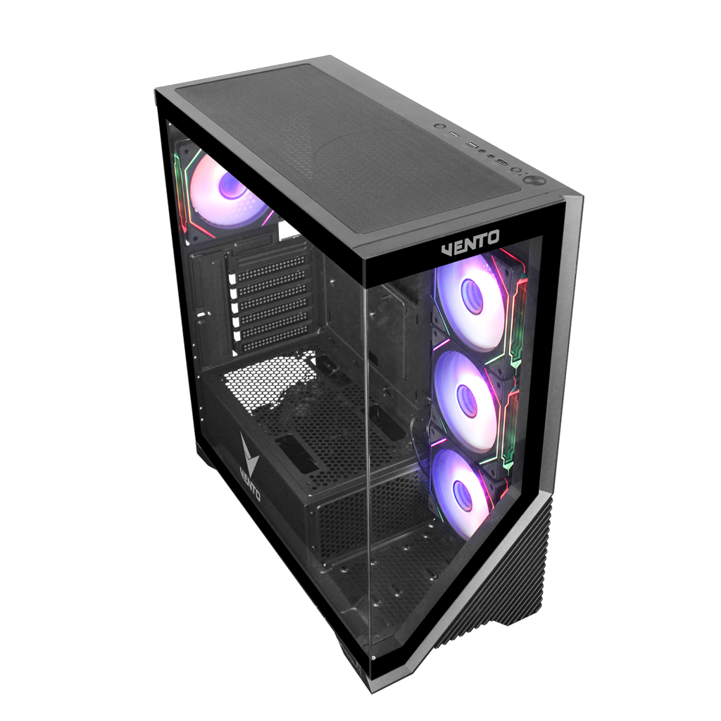 VENTO VG4202FLA ATX Tower, 850W 80+ Siyah,  Temperli Cam, RGB, Mesh, ATX GAMING KASA