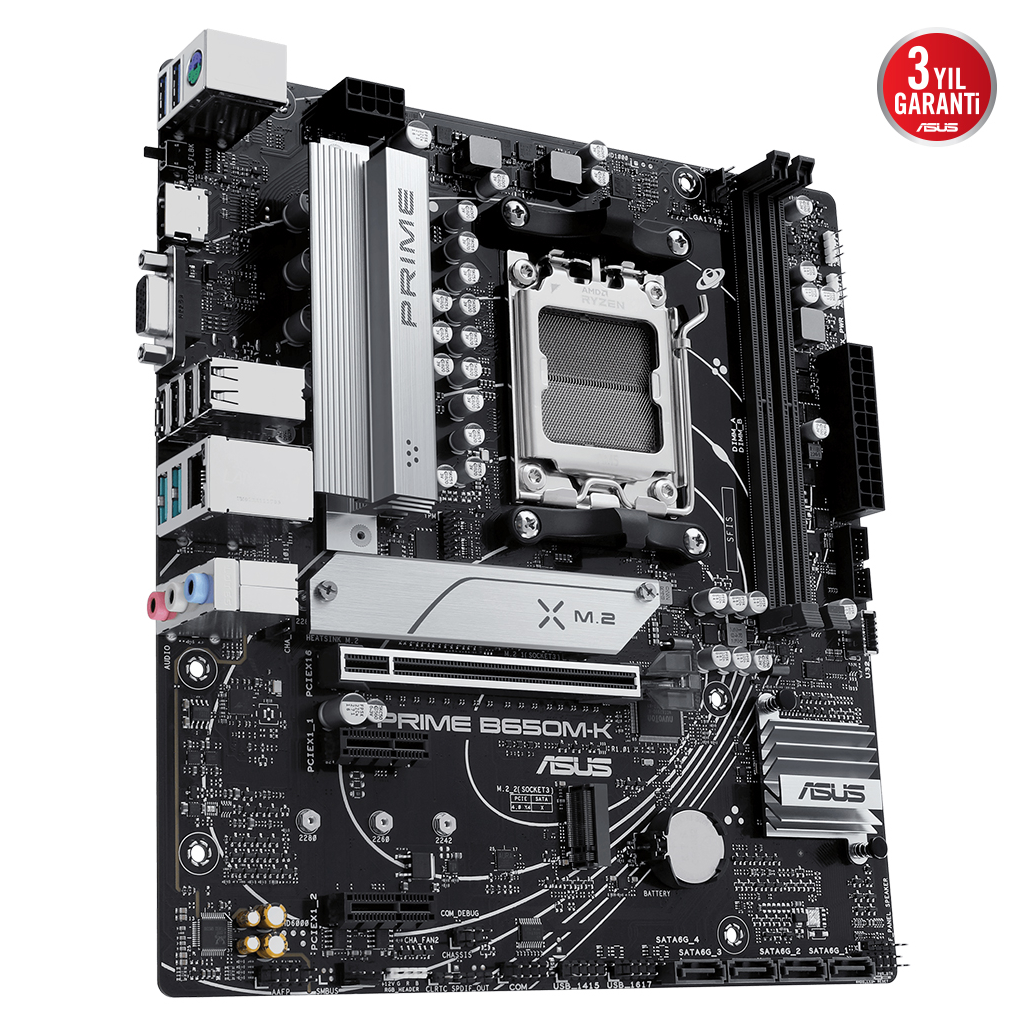 ASUS PRIME B650M-K, 2xDDR5, 2x M.2, D-SUB, HDMI, AM5 Soket Anakart
