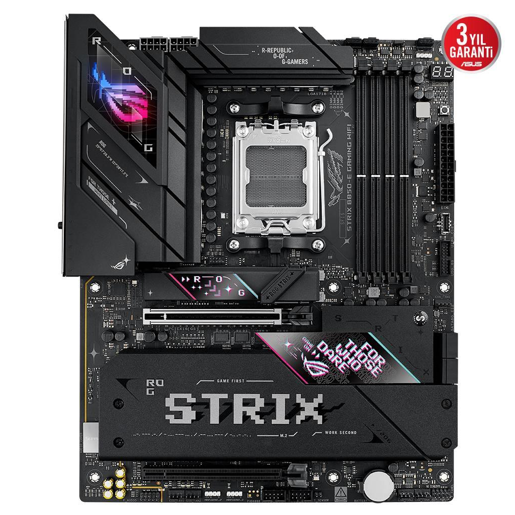 ASUS ROG STRIX B850-E GAMING WIFI, 4xDDR5, 5x M2, HDMI, DP, 2xType-C, Wi-Fi 7, Bluetooth v5.4, AM5 Soket GAMING Anakart