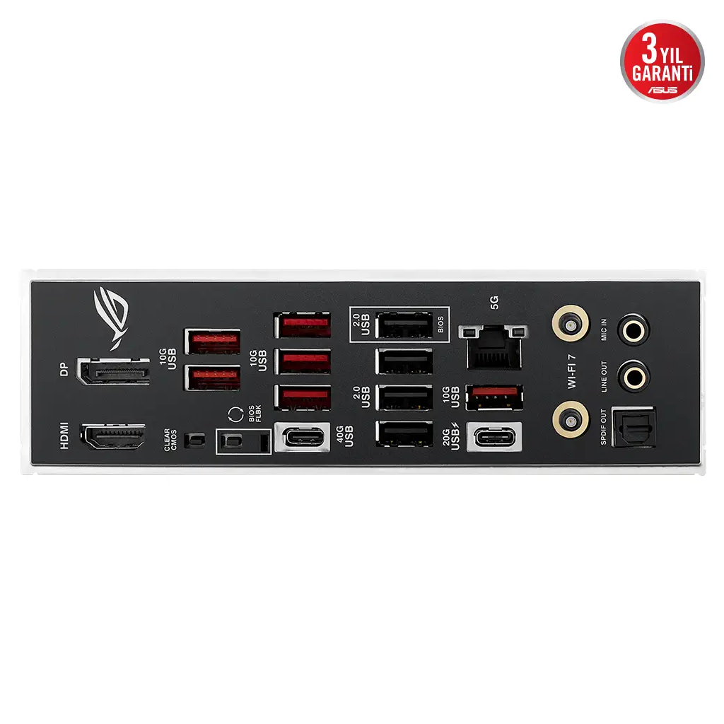 ASUS ROG STRIX B850-E GAMING WIFI, 4xDDR5, 5x M2, HDMI, DP, 2xType-C, Wi-Fi 7, Bluetooth v5.4, AM5 Soket GAMING Anakart