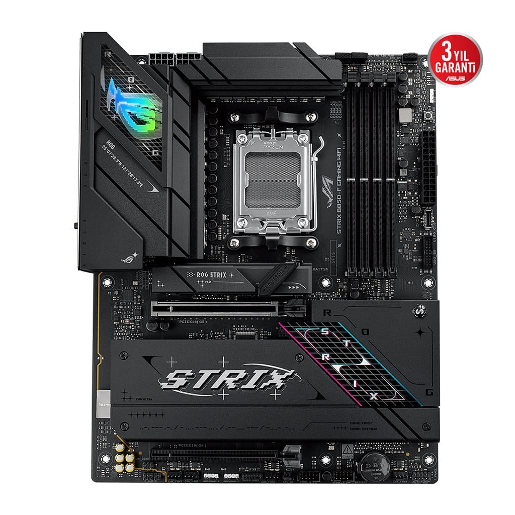ASUS ROG STRIX B850-F GAMING WIFI, 4xDDR5, 4x M2, HDMI, DP, 2xType-C, Wi-Fi 7, Bluetooth v5.4, AM5 Soket GAMING Anakart