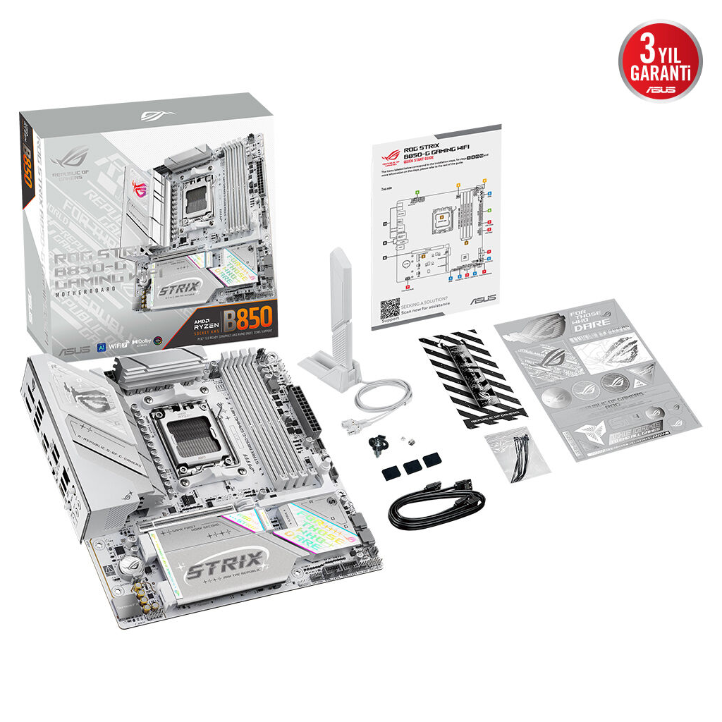 ASUS ROG STRIX B850-G GAMING WIFI, 4xDDR5, 4x M2, HDMI, DP, 2xType-C, Wi-Fi 7, Bluetooth v5.4, AM5 Soket GAMING Anakart