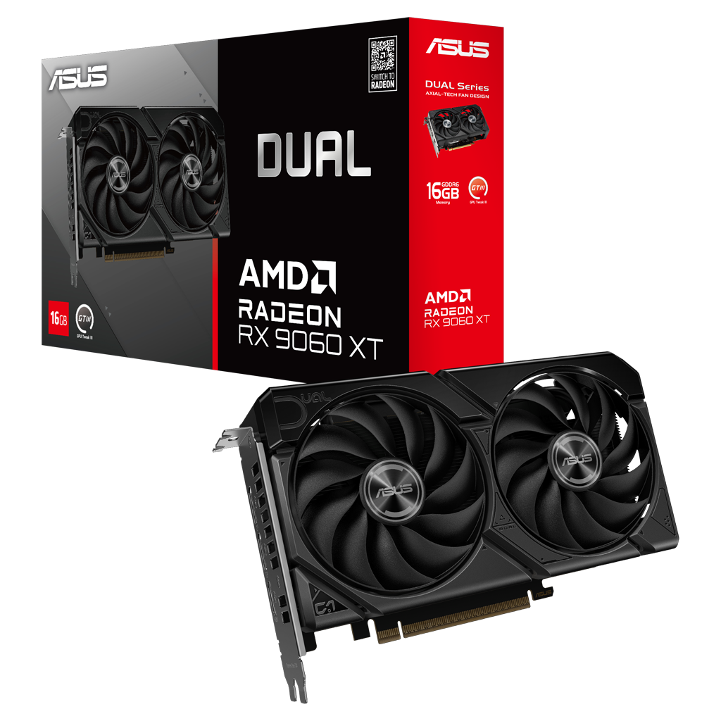 ASUS DUAL-RX9060XT-16G, 16Gb, 128Bit, GDDR6, 1xHDMI, 2xDP, GAMING Ekran Kartı