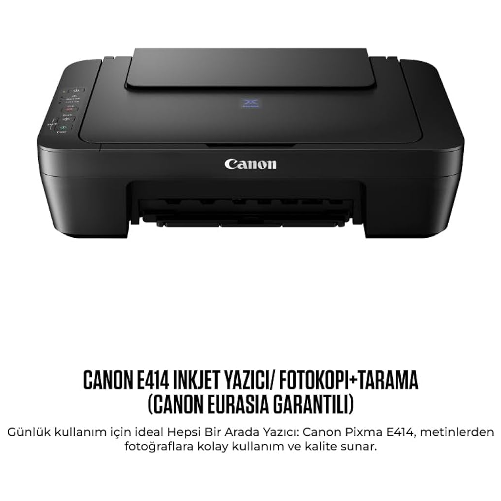 CANON PIXMA E414, Renkli, Kartuşlu, Yazıcı, Tarayıcı, Fotokopi, Usb ORİJİNAL MÜREKKEP