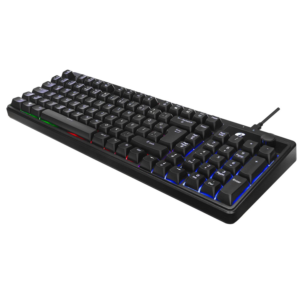 ACER eMachines, EAK860, Siyah, USB Kablolu, Rainbow Backlight, Membran Tuşlar, Türkçe Q, 100 Tuşlu, Gaming Klavye