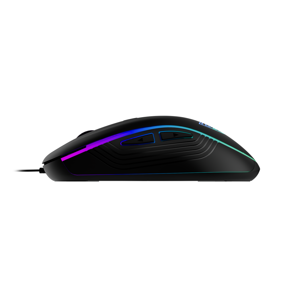 GAMDIAS AURA GS3, Çok Renkli Aydınlatma,  USB Kablolu, 6 Tuşlu, Gaming Mouse, 3.600 DPI, Siyah