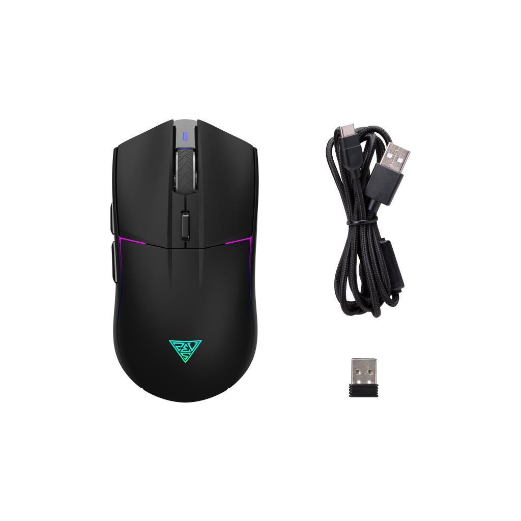 GAMDIAS HADES M3, RGB Aydınlatma, 2.4Ghz ve Bluetooth Kablosuz, 7 Tuşlu, Şarj Edilebilir, Type-C, Gaming Mouse, 10.000 DPI, Siyah