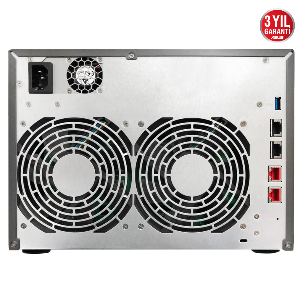 ASUSTOR AS6508T, 8Gb DDR4 Ram, 8 Yuvalı (8x22TB Destek), 2xM.2 NVMe PCI-e, 2x10GbE, 2x2.5GbE Network, 2xUSB 3.2, Tower NAS (Yedekleme) Cihazı