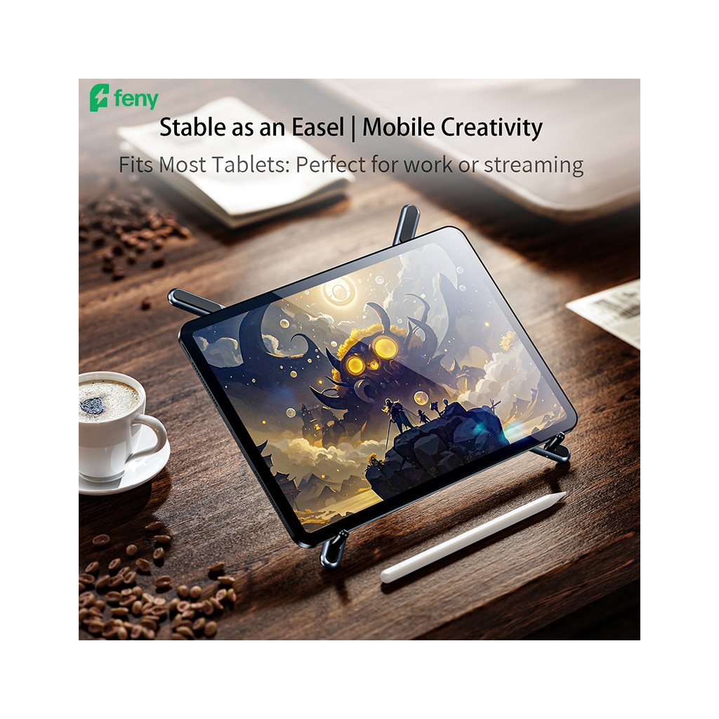 FENY FN-MS10, Magsafe, Dönebilen, Ayarlanabilir, Taşınabilir, Katlanır, Telefon-Tablet-Notebook Uyumlu, Yükseklik Ayarlı, Alüminyum Stand