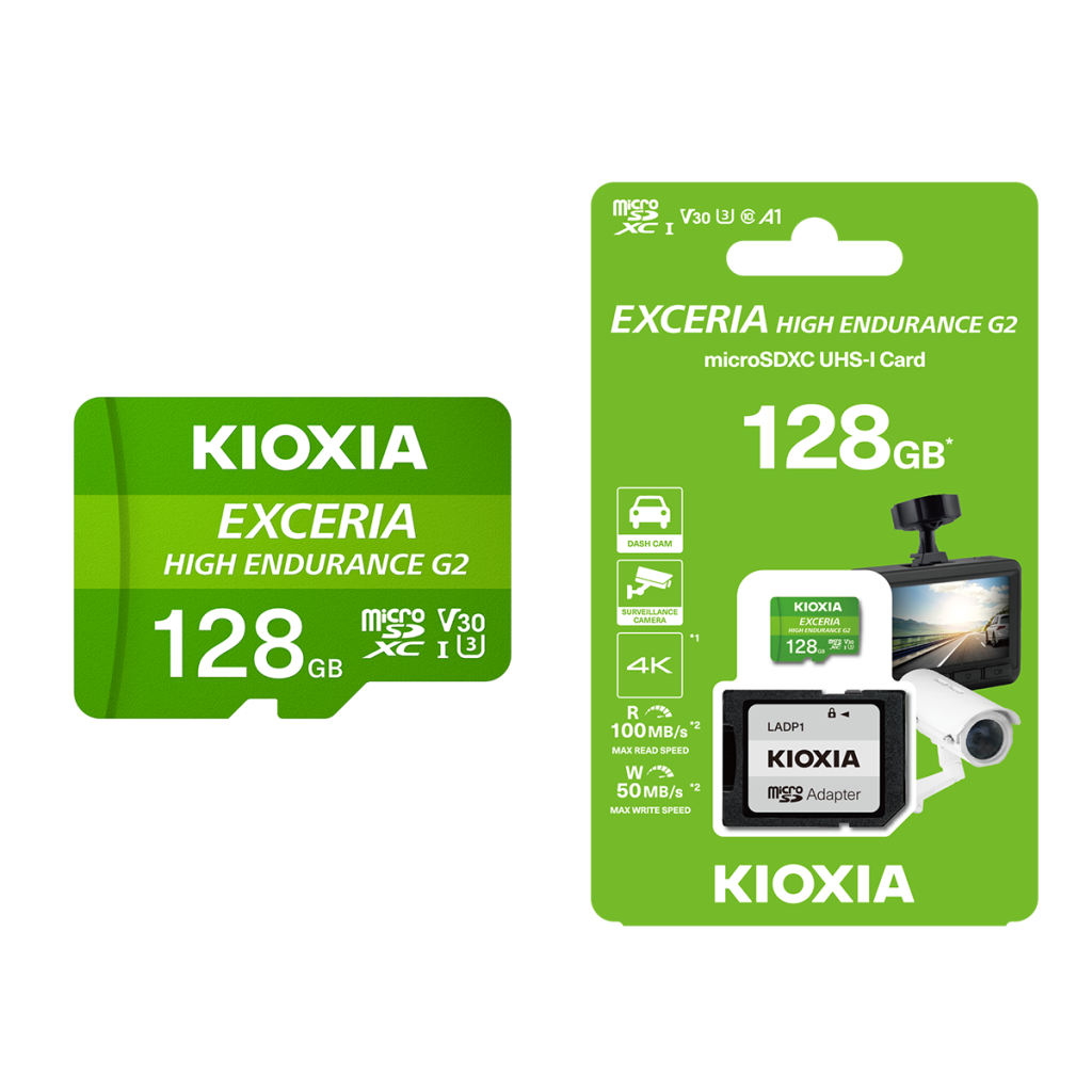 KIOXIA 128GB ExceriaG2, LMHE2G128GG2, A1 V30 4K, CL10, 100Mb/s, MicroSD Kart Bellek (SD Adaptörlü)