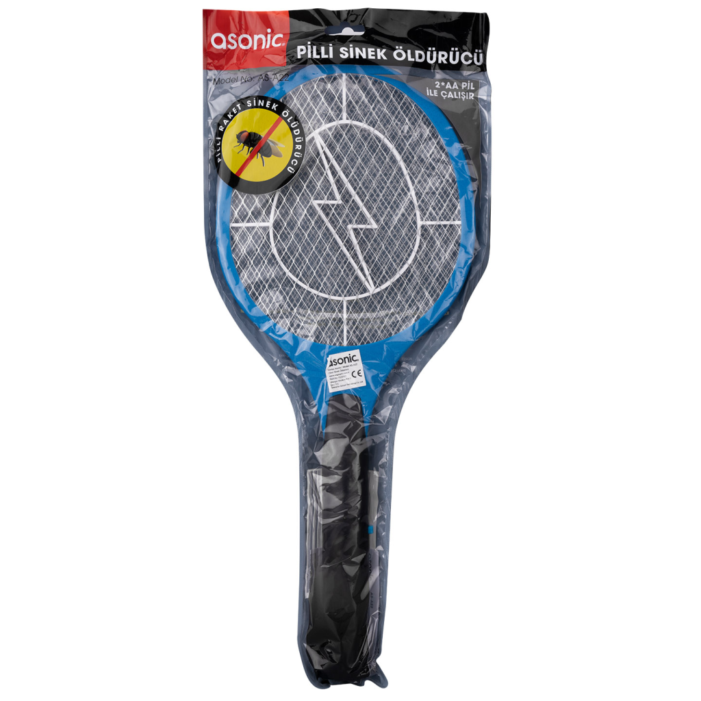 ASONIC AS-A22, Mavi, 2000V, Raket Tipi, Kalem Pilli, Sinek Öldürücü
