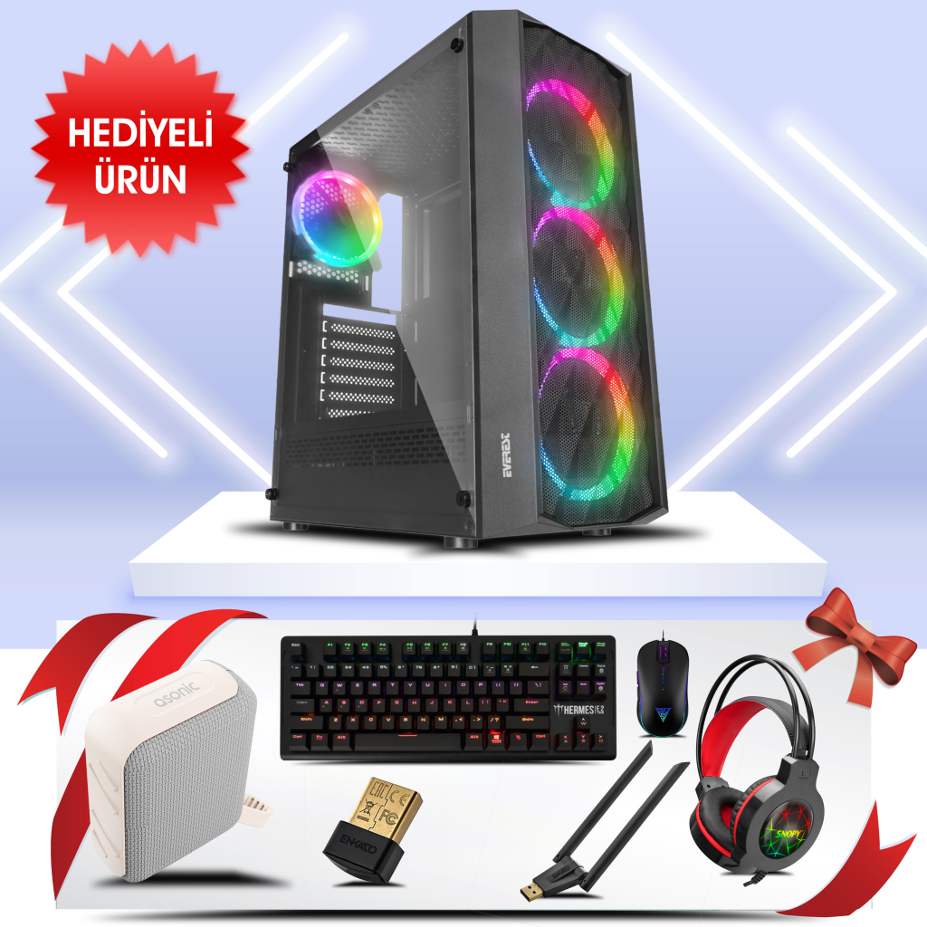 PANTHERA-01U, AMD RYZEN 5 5600, MUSHKIN 16Gb DDR4 Ram, WD 512Tb NVMe SSD, ARKTEK 4Gb GDDR5 RX550 Ekran Kartı, 600W Kasa, OEM PAKET (BOL Hediyeli)